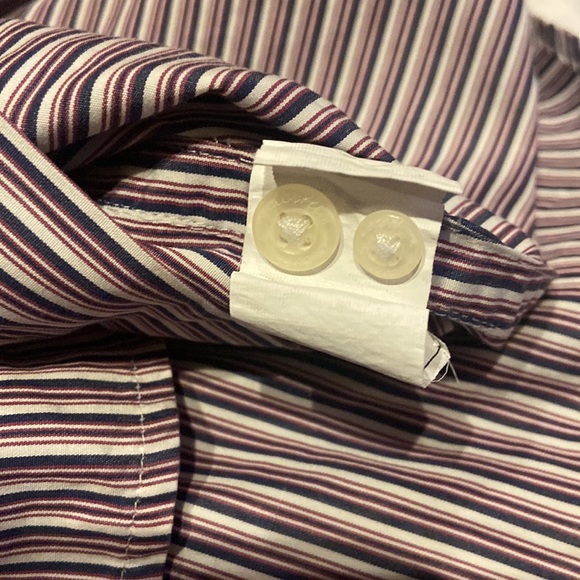 COLOR PLUS Size XL Striped Button Down Long Sleeved Shirt - Picture 7 of 7